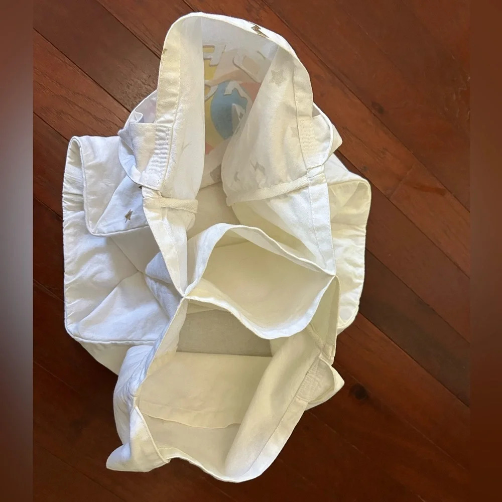 Cost Plus World Market Super Mom Tote Bag multiple pockets white canvas - Picture 7 of 9